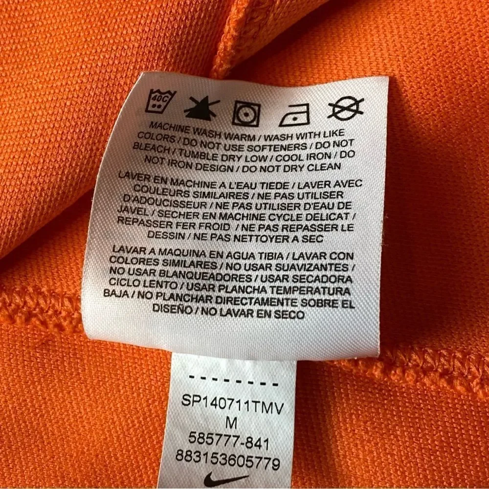Nike Golf Tour Performance Dri-Fit Orange/Gray 1/2 Zip Pullover Size Medium
